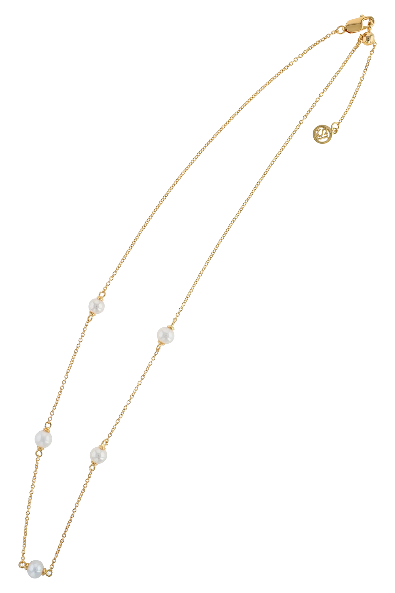 Sif Jakobs Jewellery 925/- Echt Silber Kette mit Perle "Padua Cinque", vergoldet, 45 cm (kürzbar)