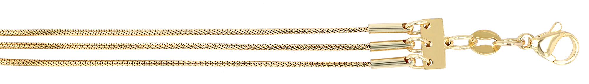 "Amita" Edelstahl Layering Kette (40/45/50+5cm) mit Spiral-Symbol, goldfarben