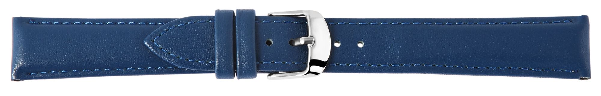 Echtleder-Uhrenarmband, dunkelblau, 16 mm