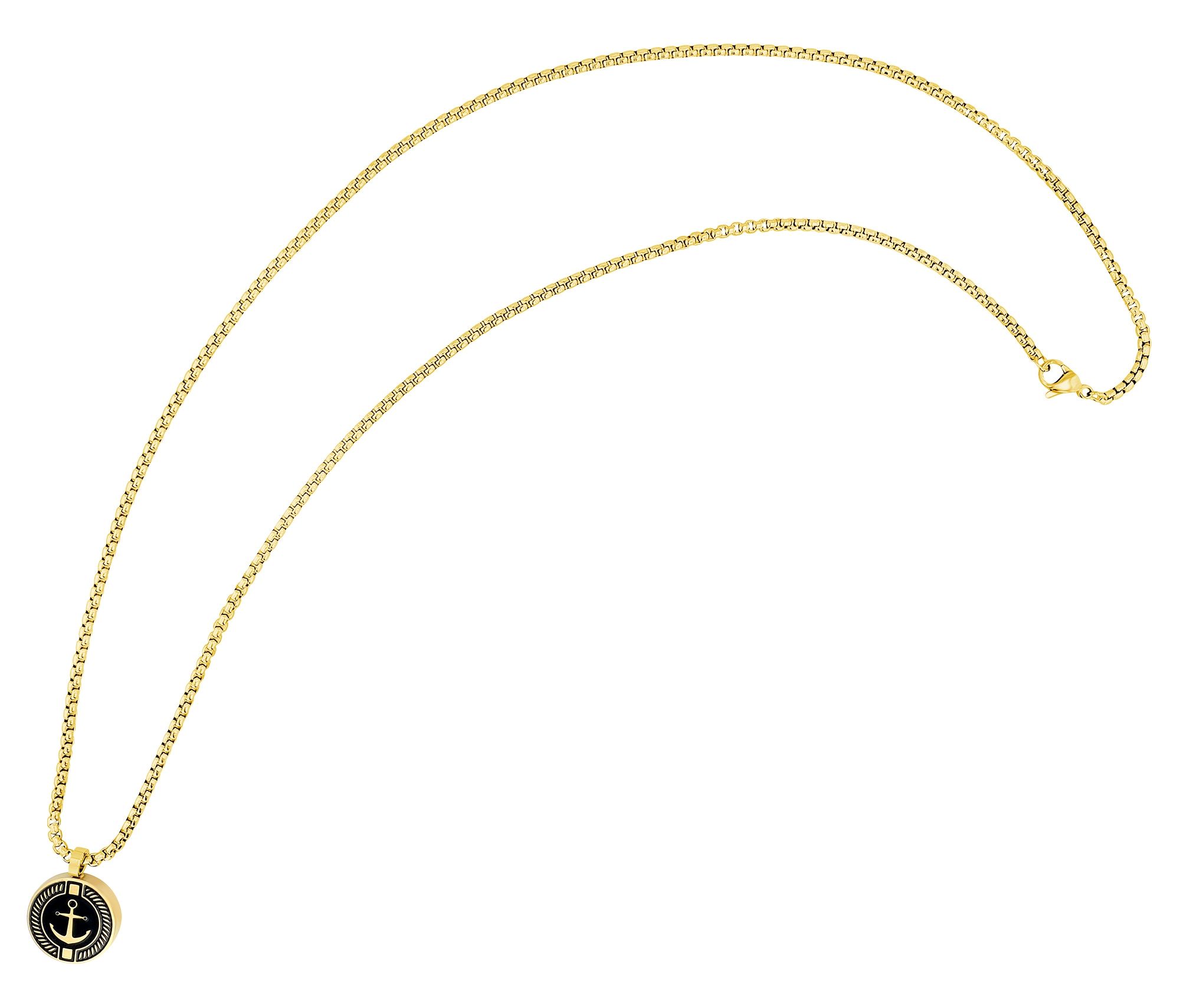 "Damir", Unisex Edelstahlkette, Anker, 60 cm, goldfarben/schwarz