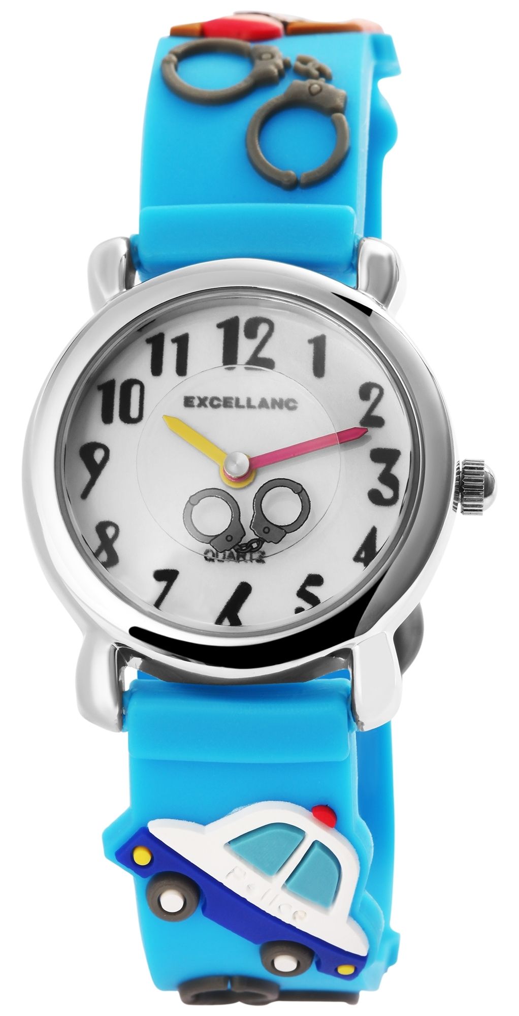 Excellanc Kinderarmbanduhr, Silikonarmband, silberfarben/blau