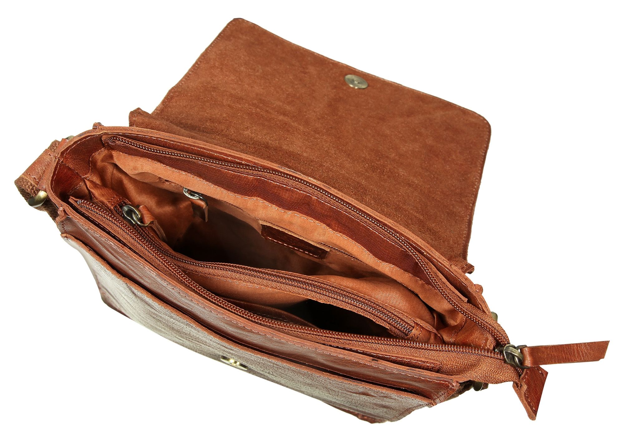 Leonardo Verrelli, Echtleder (Vintage-Leder im Washed-Look), cognac