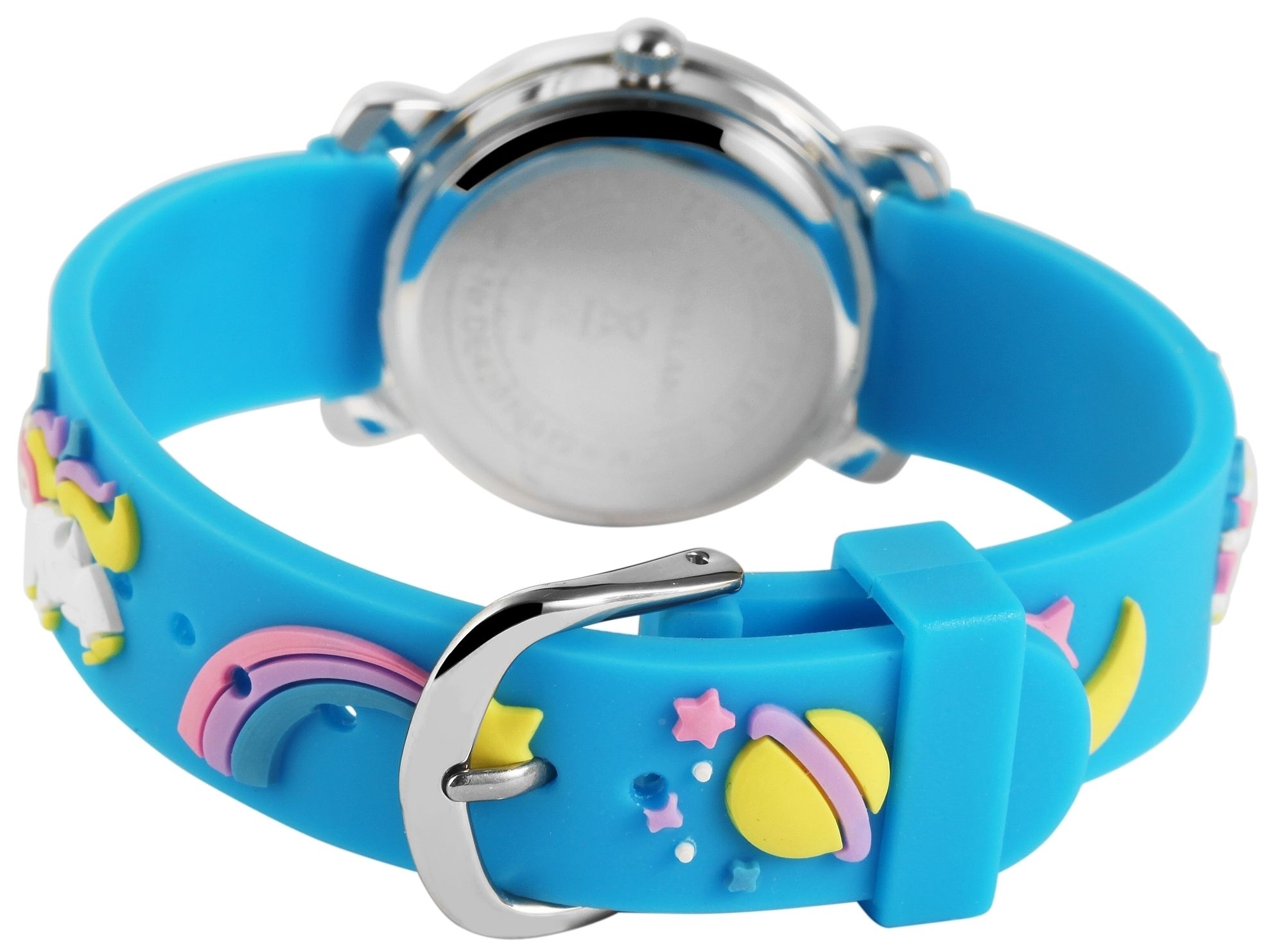 Excellanc Kinderarmbanduhr, Silikonarmband, silberfarben/blau