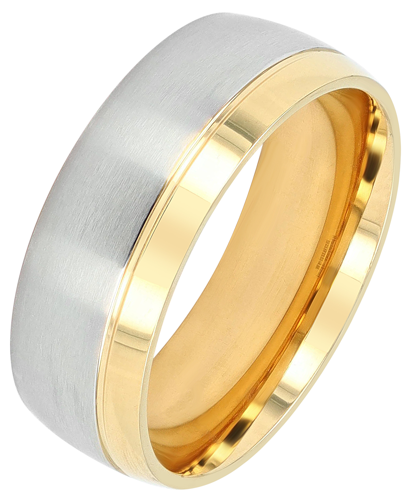 "Duo Expression" Herren-Partnerring, Akzent, Edelstahl, bicolor (silberfarben/ goldfarben)