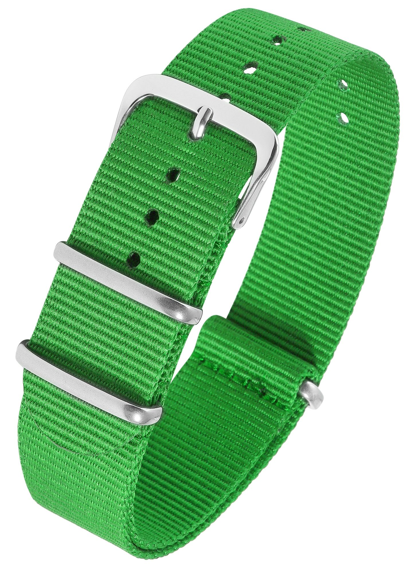 Nylon-Uhrenarmband, grün, Dornschließe, 18 mm