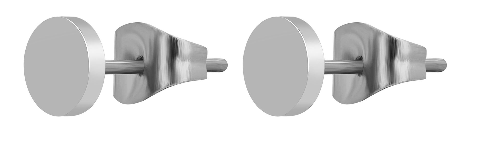Akzent Ohrstecker "Fable" aus Edelstahl, rund, Ø 6 mm, silberfarben