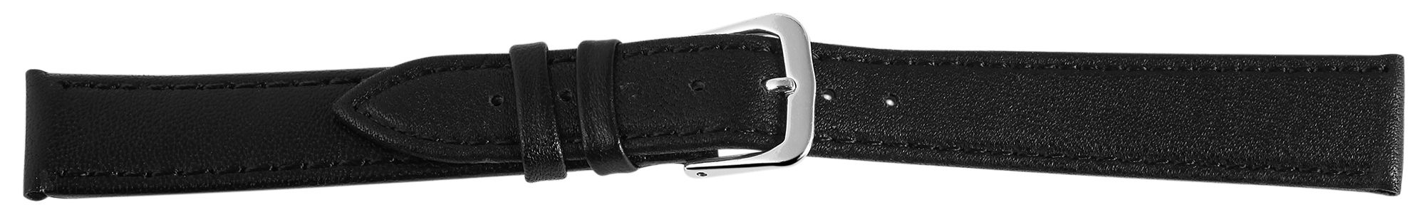 12er Set Echtleder-Uhrenarmband in schwarz, 14 mm