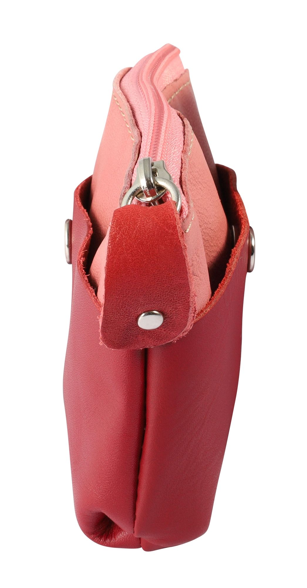 Excellanc Schlüsselbeutel aus Echtleder, pink/rosa