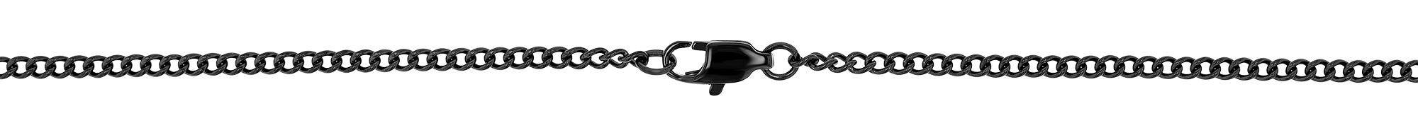 Akzent Halskette mit Kreuzanhänger, 316L Edelstahl, Similibesatz, 50 cm, schwarz/goldfarben
