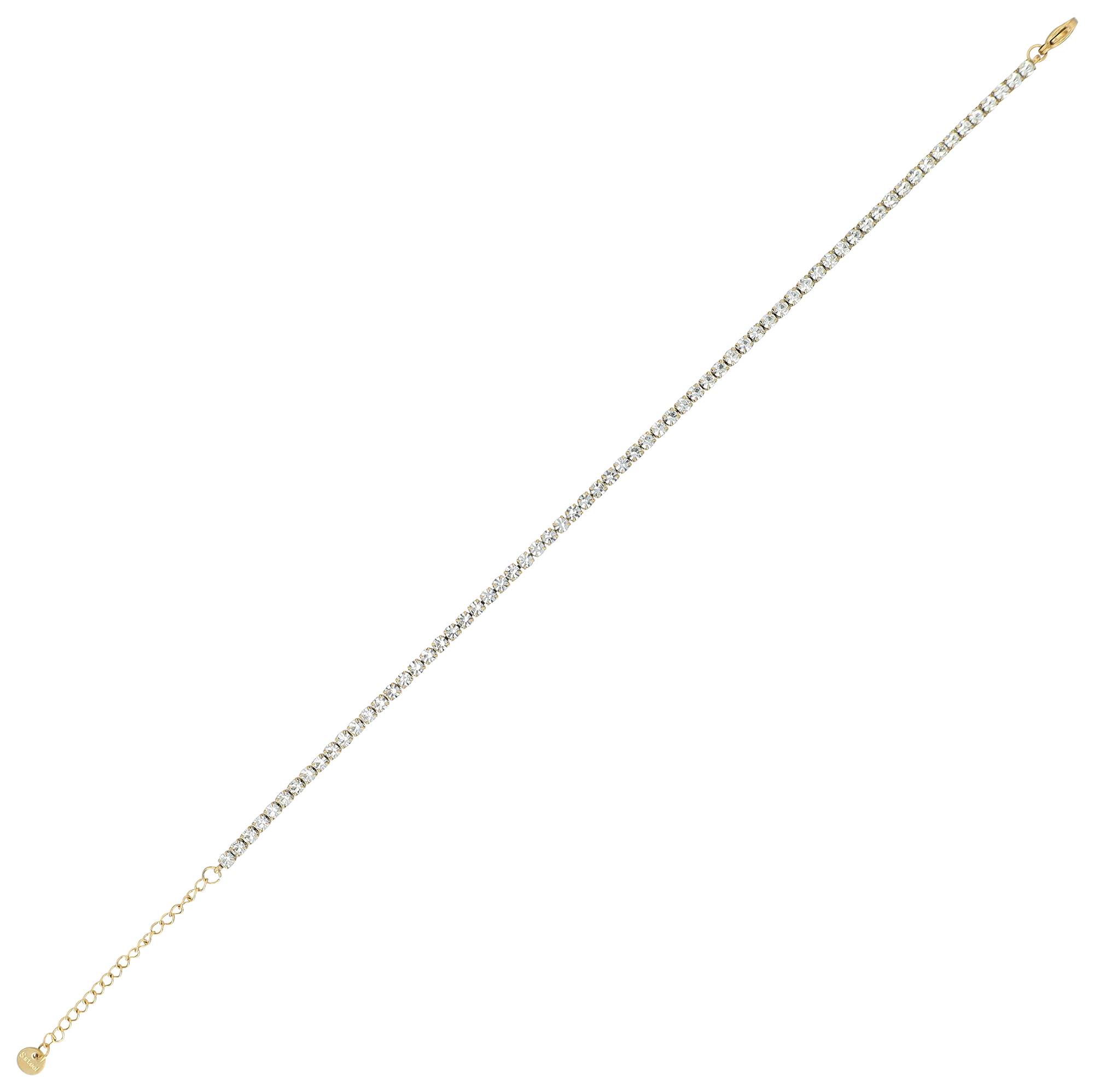 "Peggy" Edelstahl Fußketten, Tenniskette Weiß, 4er Pack