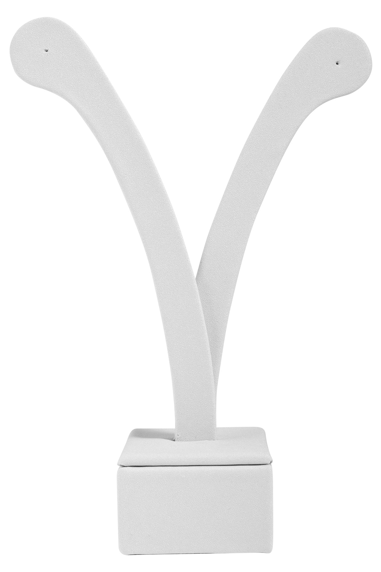 Aufsteller für Ohrringe (Dekoserie Soft), PU-bezogen, weiß