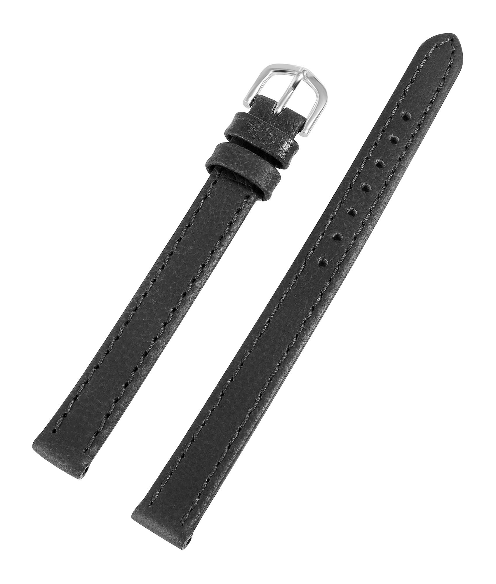 Echtleder-Uhrenarmband "super-soft", dunkelgrau, Naht, 10 mm