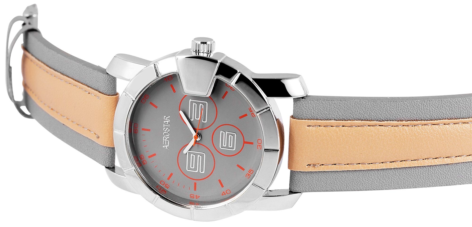 Aerostar Herrenuhr mit Lederimitationsarmband