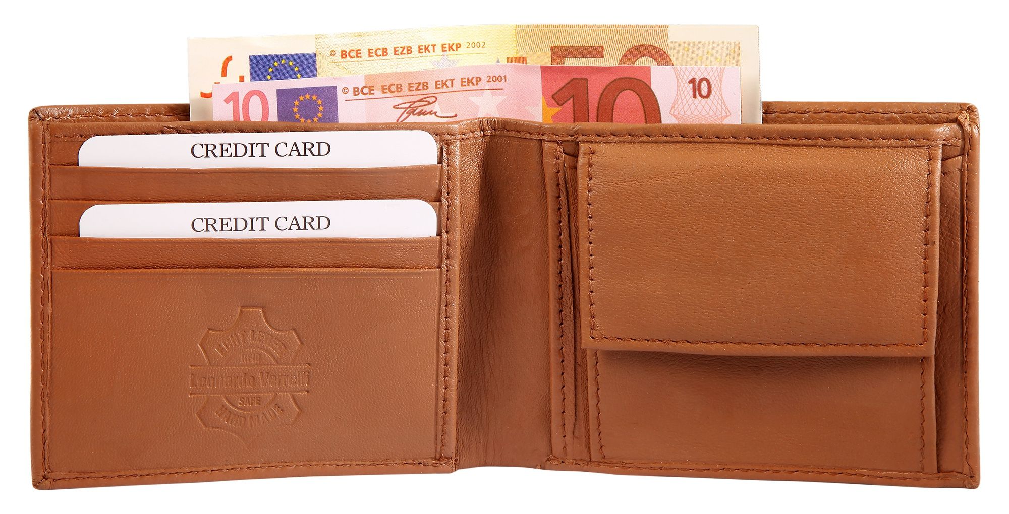 Leonardo Verrelli Geschenkset mit Geldbörse und Schlüsselanhänger aus Echtleder