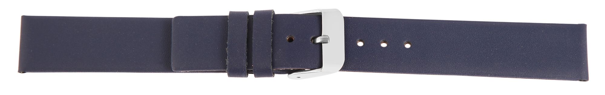 Echtleder Uhrenarmband, nahtlos, dunkelblau, 18 mm