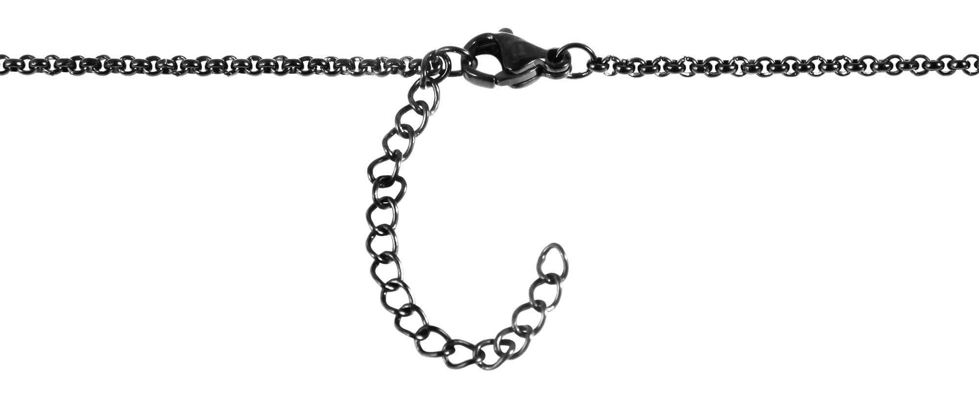 Akzent Erbskette, Edelstahl, schwarz, 40 cm