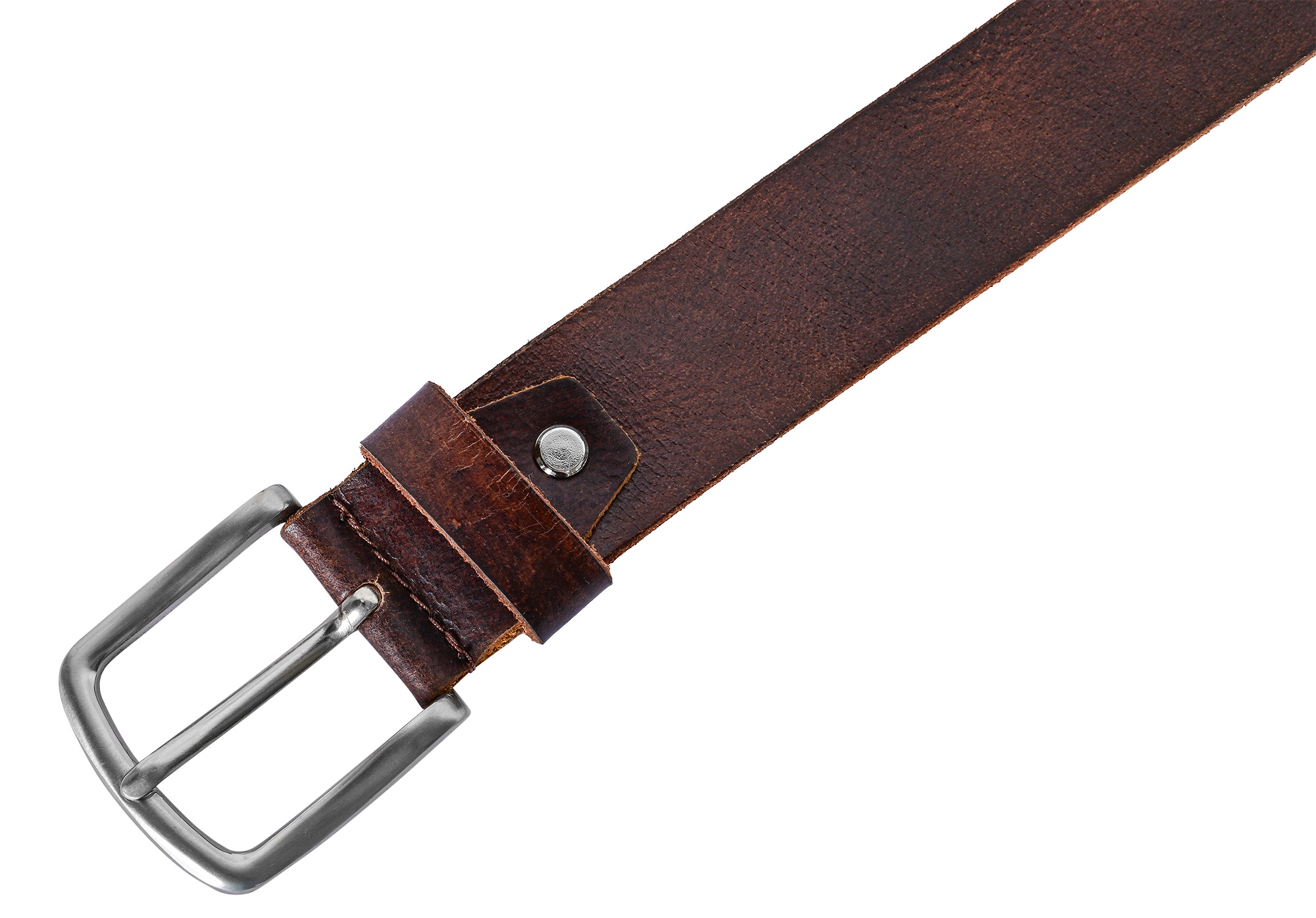 Leonardo Verrelli Echtleder (Full-Grain) Gürtel, braun, kürzbar, 110 cm