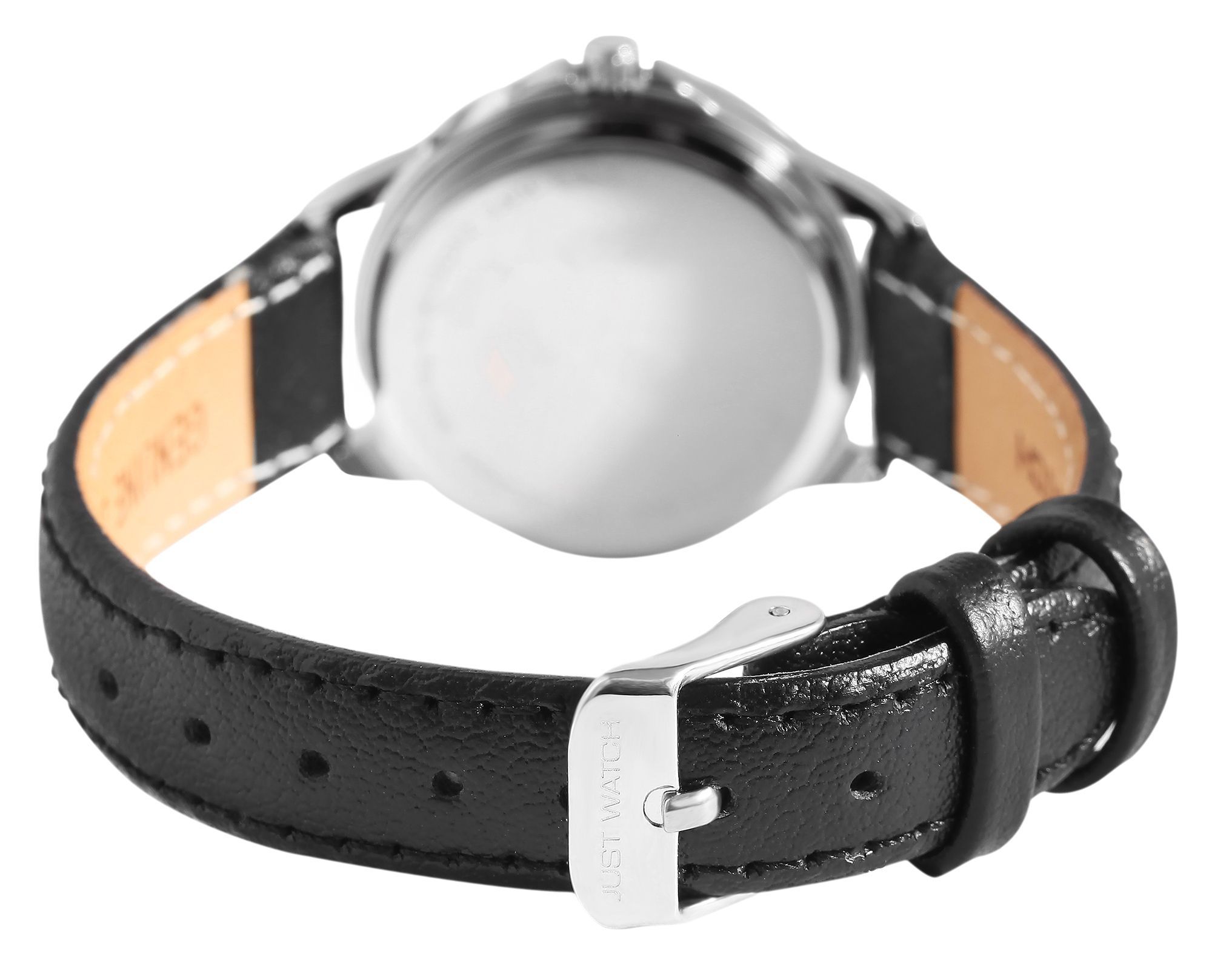 JUST WATCH "Brigitt" Damenuhr  Ø 29 mm, Echt Lederarmband, schwarz/ silberfarben