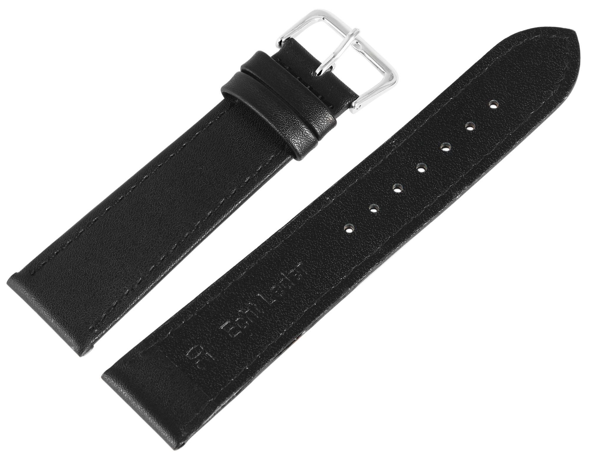 Echtleder-Uhrenarmbänder, schwarz, VE 10, 24 mm