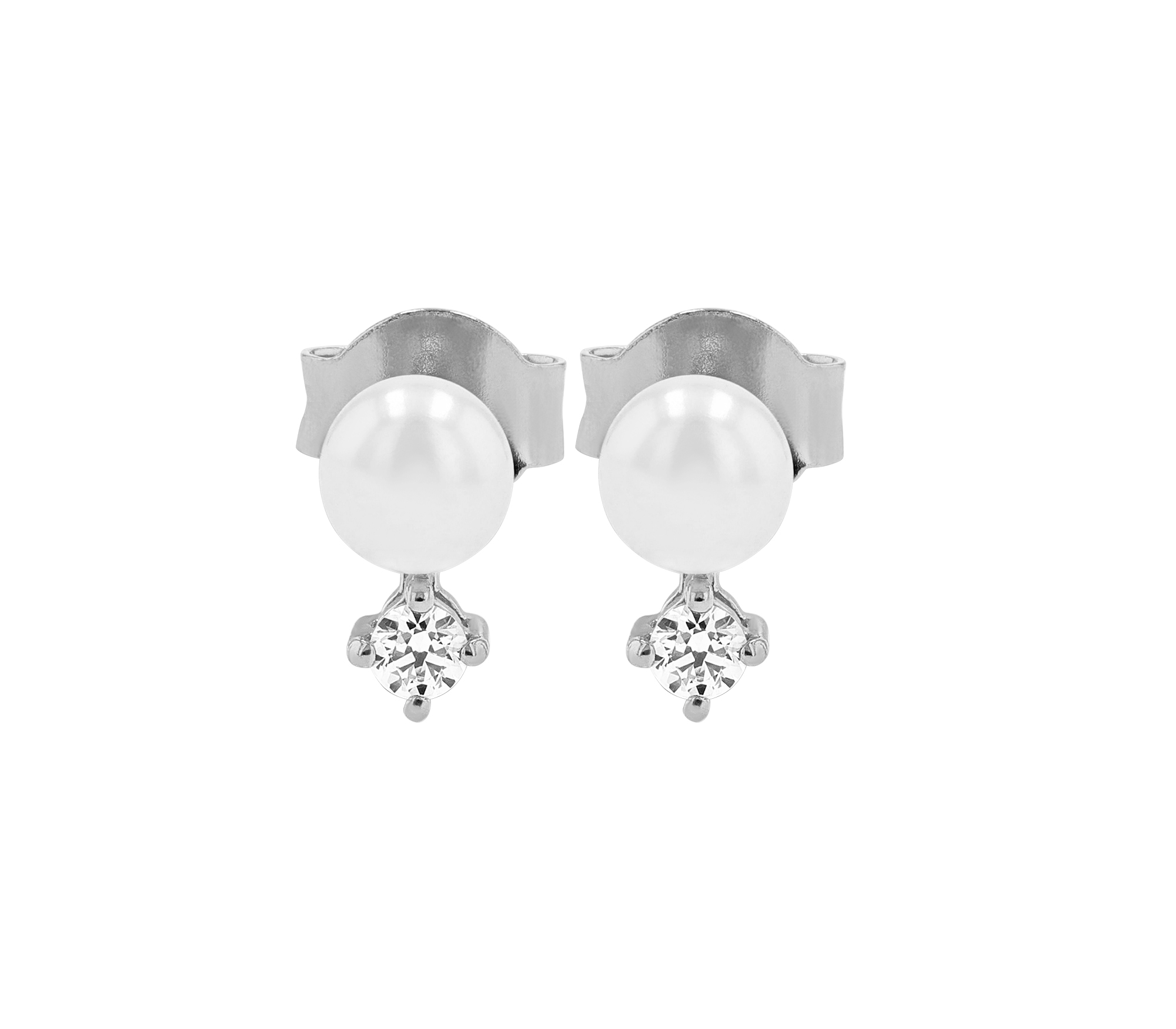 Sif Jakobs Jewellery 925/- Echt Silber Ohrstecker, Süßwasserperle/ Zirkonia "Adria Uno Piccolo", rh.