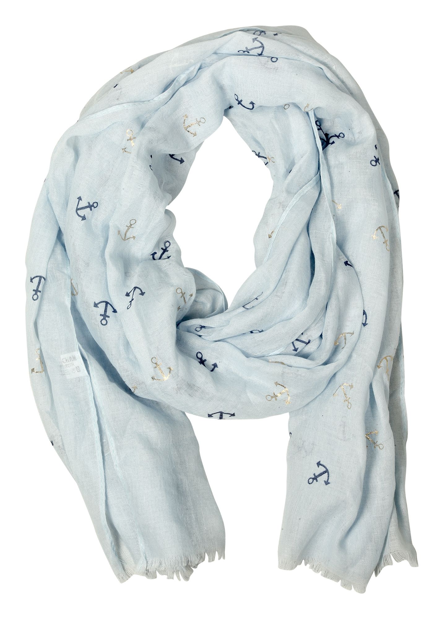 Schalpaket farblich sortiert, 100% Polyester, VE 12, 185 x 70 cm, maritim, Goldener Anker