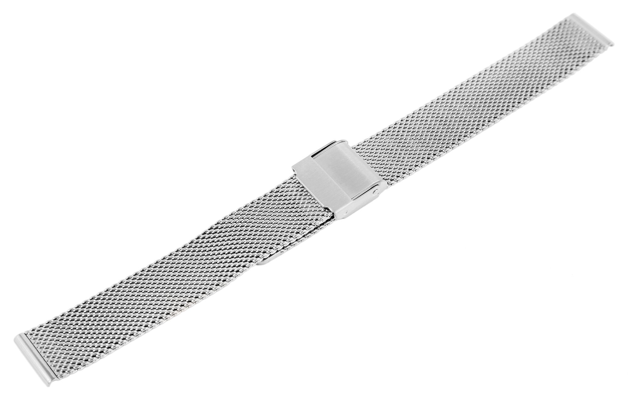 Edelstahl-Milanesearmband, silberfarben, 14 mm