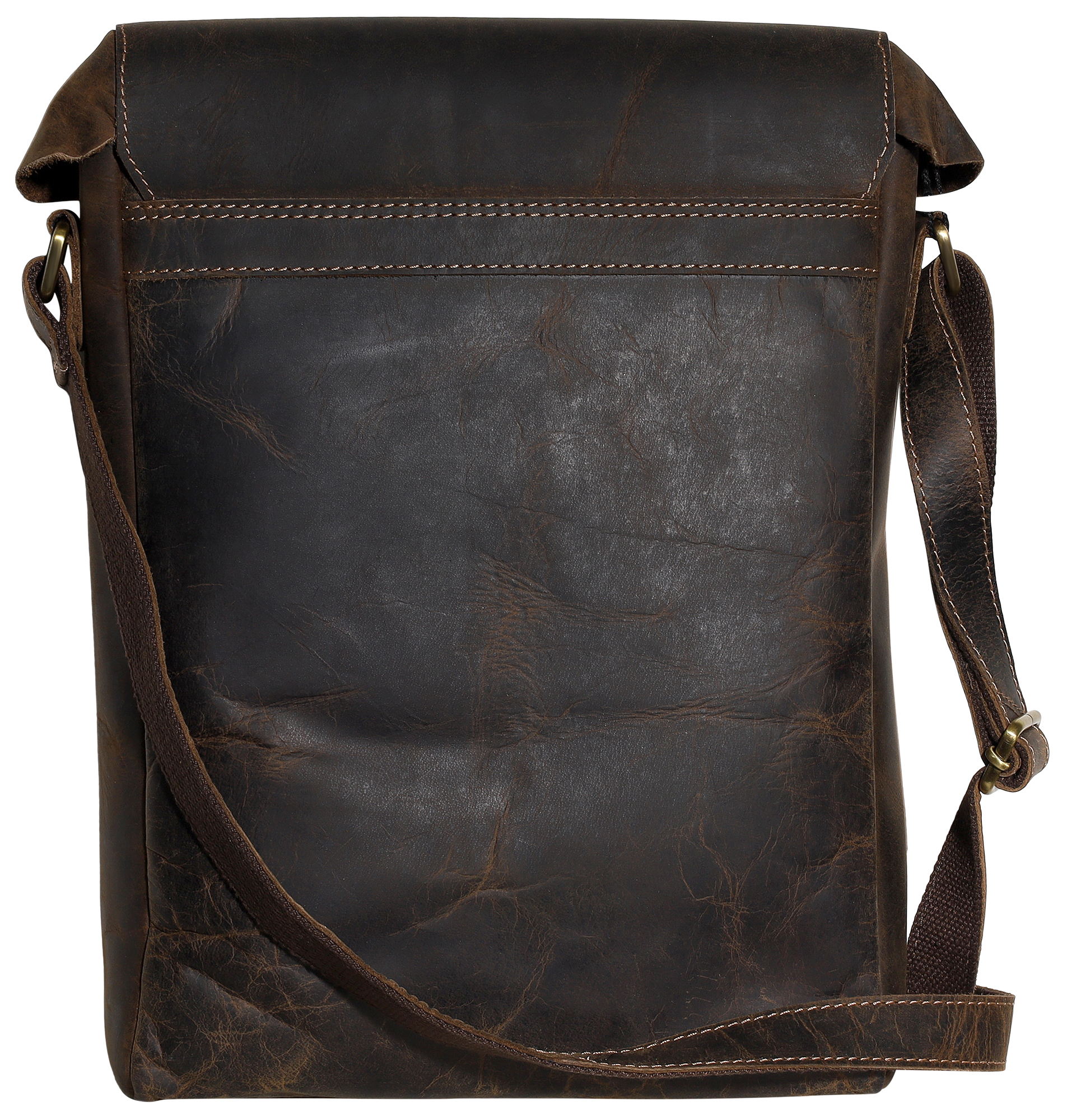 Leonardo Verrelli Messenger Bag aus Echtleder im Vintage-Look, dunkelbraun