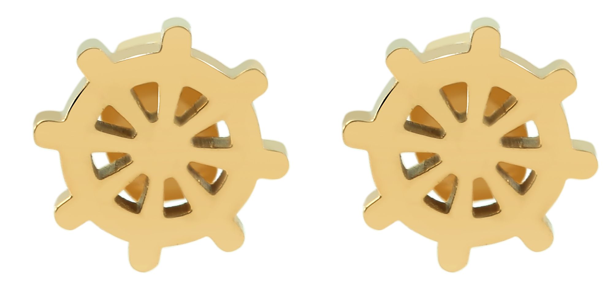 Akzent Edelstahl Ohrstecker, maritim, Ionenplattiert, goldfarben