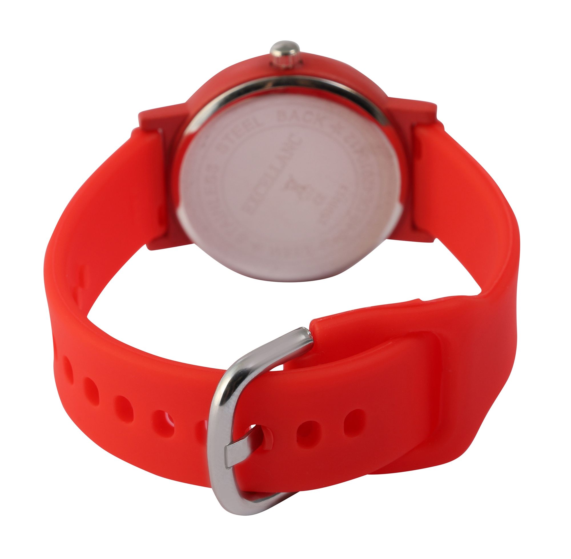 Excellanc Damenuhr, 3-Zeiger/analog, Silikonarmband, facettiertes Mineralglas, rot