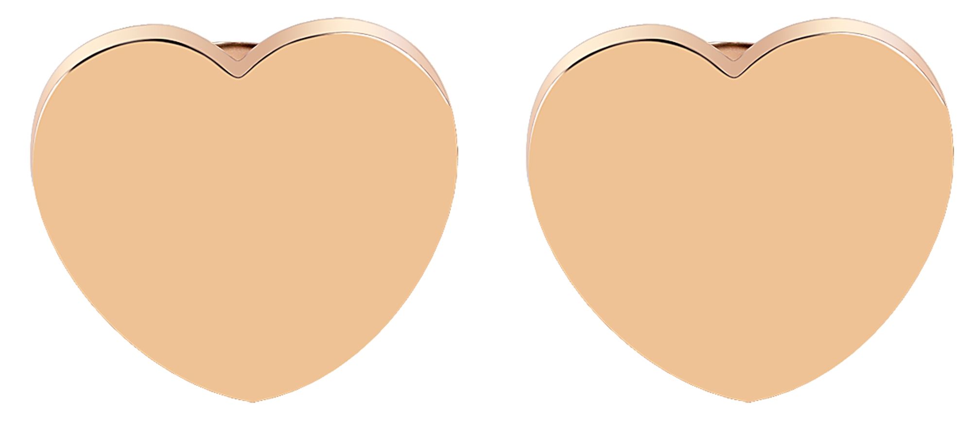 "Krystle" Edelstahl Ohrstecker - Herz, roségoldfarben