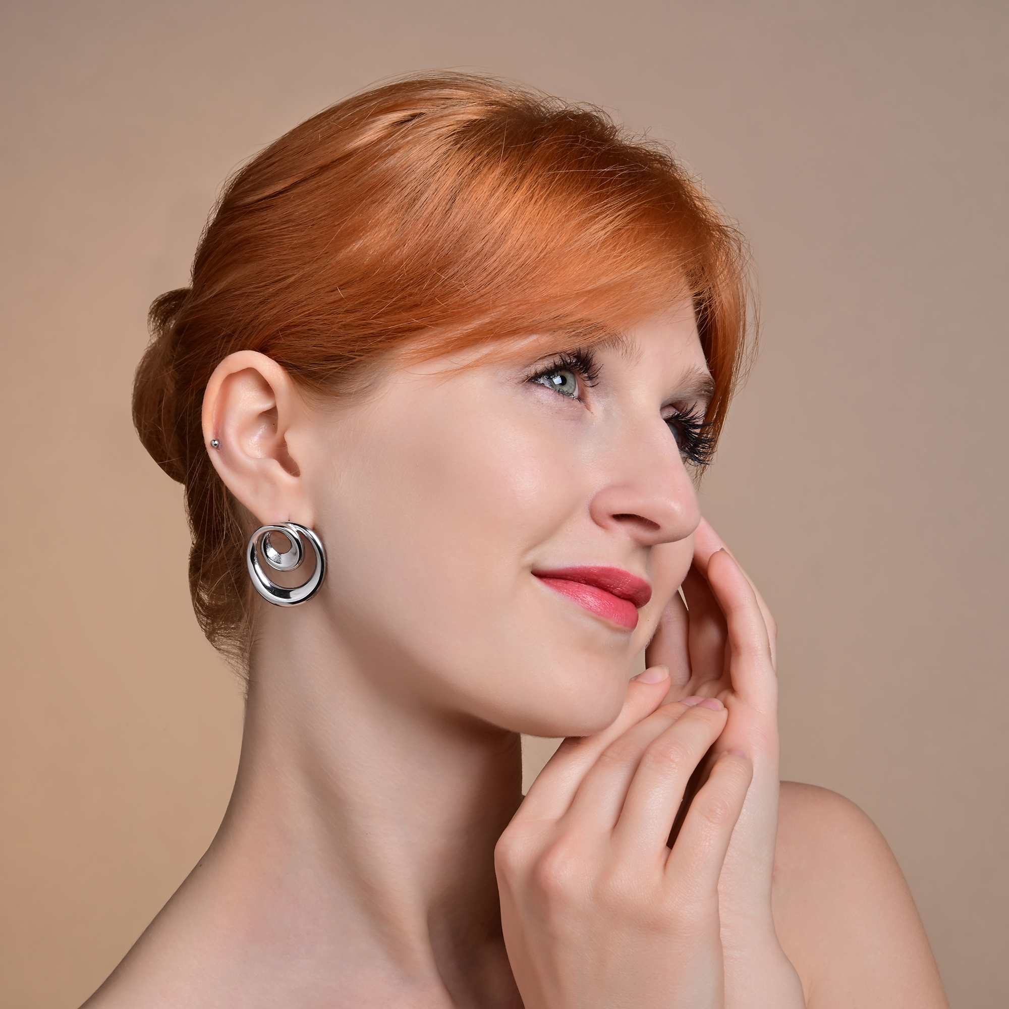 "Dunja" Edelstahlohrringe, Statement, silberfarben
