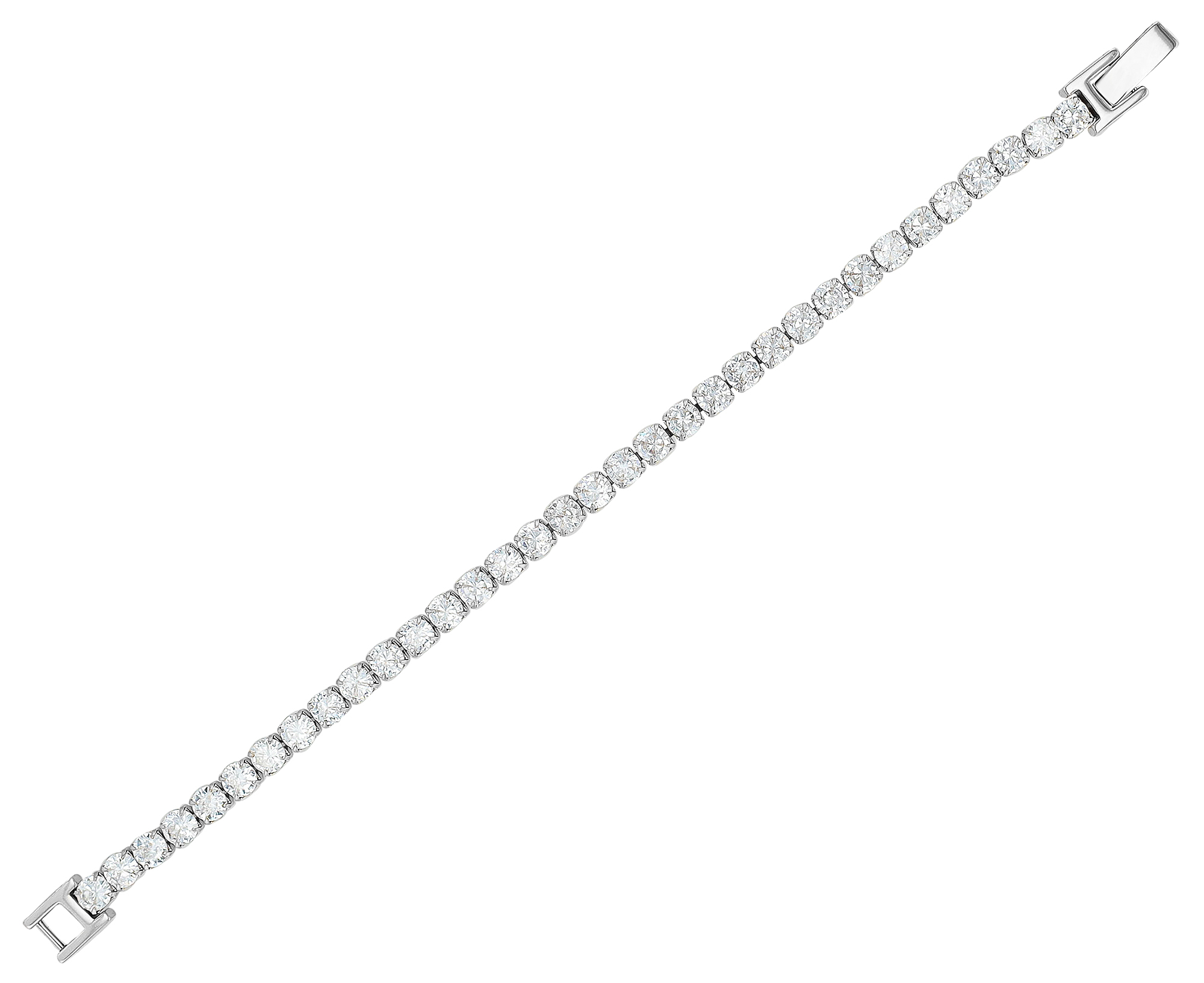 "Detta" Tennis-Armband Zirkonia, 16,5 + 2,5 cm, silberfarben