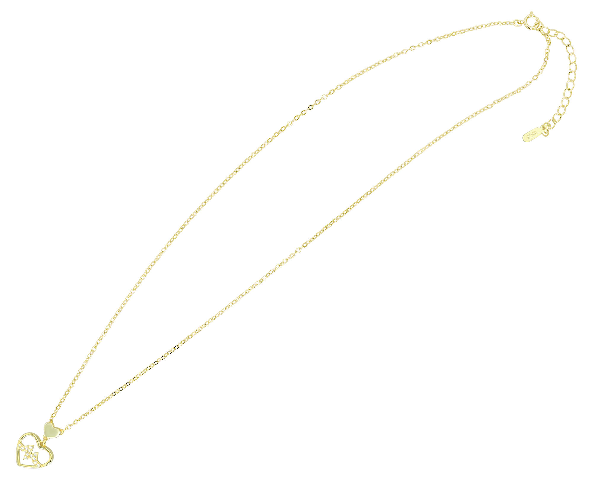 "Evalotte" Herz mit Lebenslinie, 925/- Echt Silber Kette mit Anhänger, 43 + 3 cm