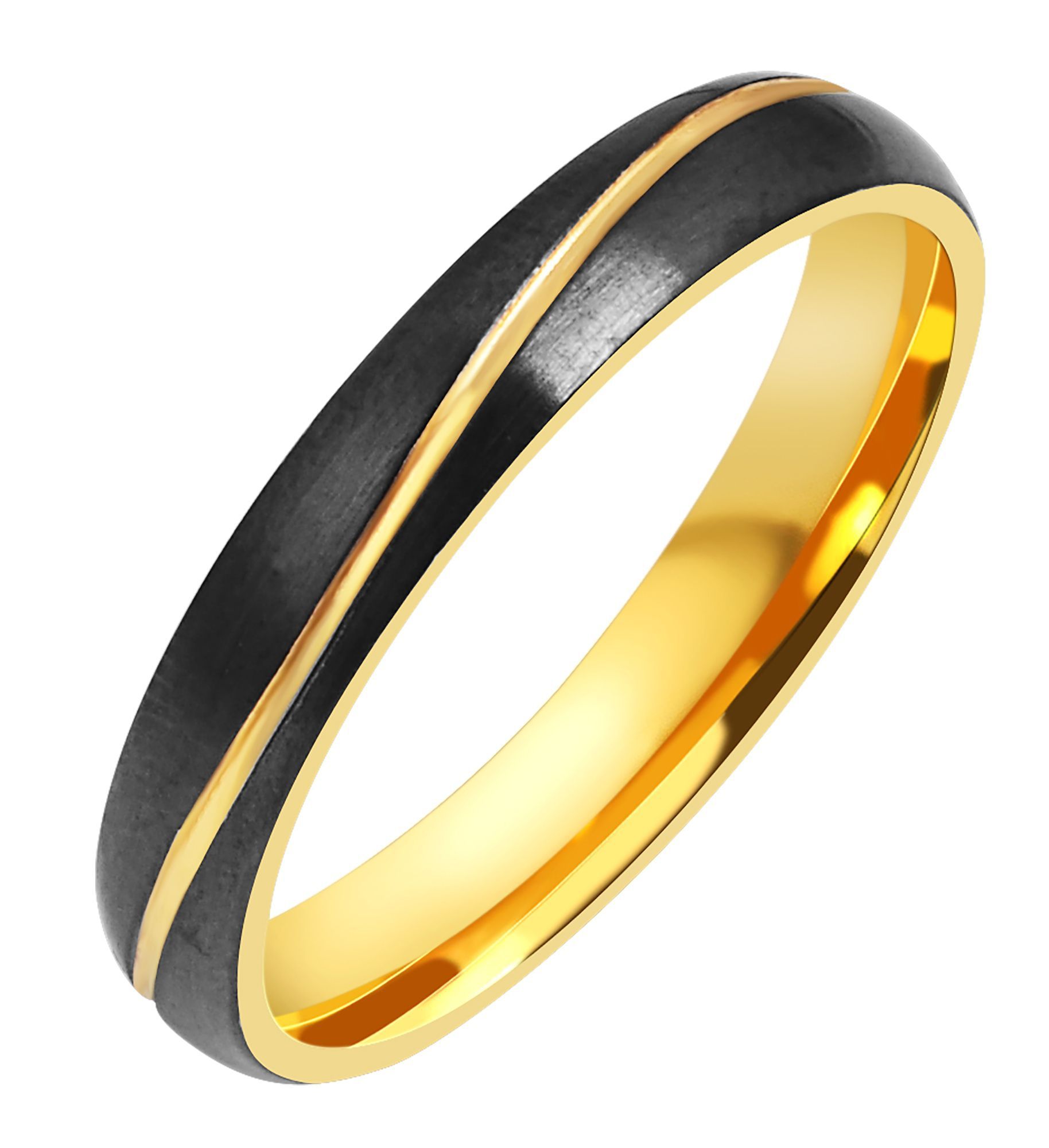 "Arvid" Akzent Herren-Partnering Gr 58, Edelstahl, bicolor (schwarz + goldfarben)