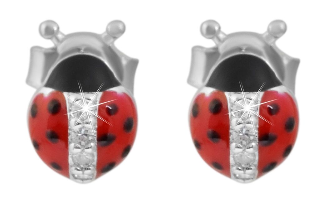 "Glückskäfer Coco" 925/- Echt Silber Kinder Schmuckset - Marienkäfer, Zikonia, rhodiniert