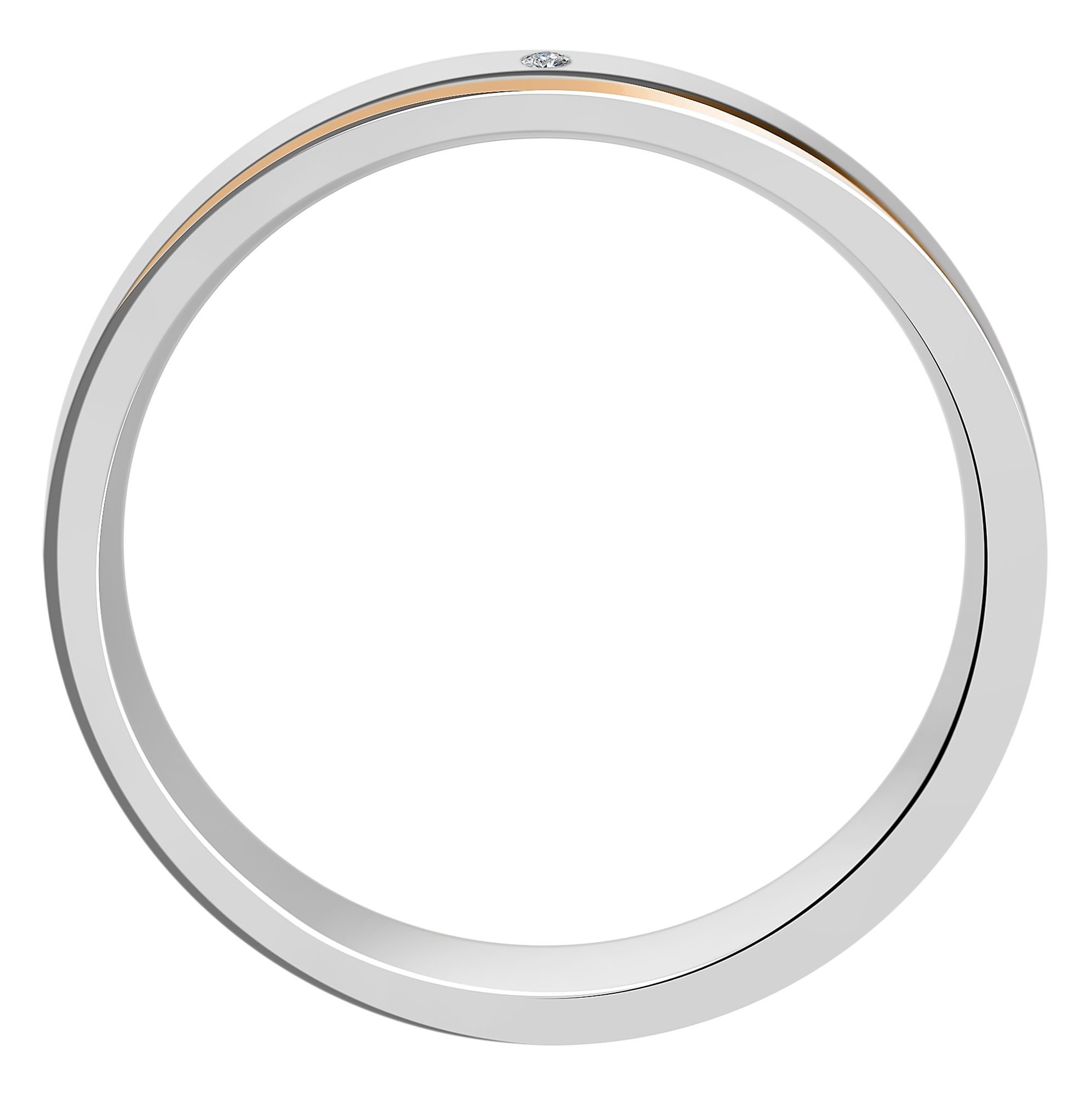 "Unity of Two" Herren-Partnerring Gr 68, Edelstahl, bicolor