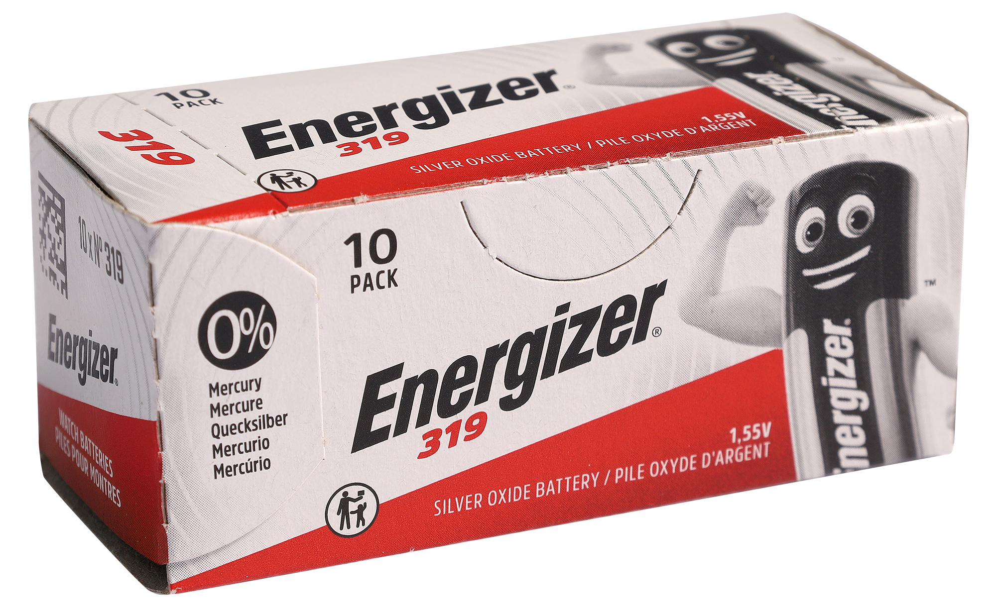 Energizer 319 Knopfzellen (10er-Pack) – 0% Quecksilber, 1,55V Silberoxid-Batterien