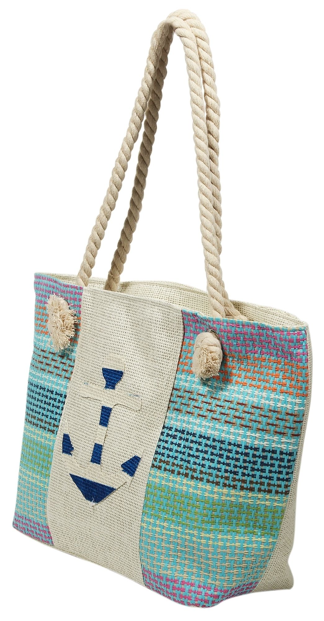 Strandtasche aus Bastfaser, maritim