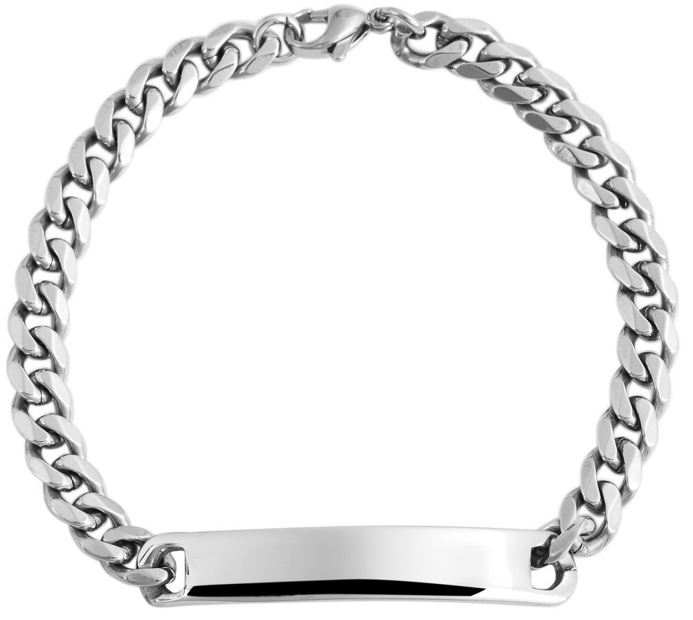 "Boro", Edelstahl Panzerketten Ident-Armband, 22 cm, silberfarben