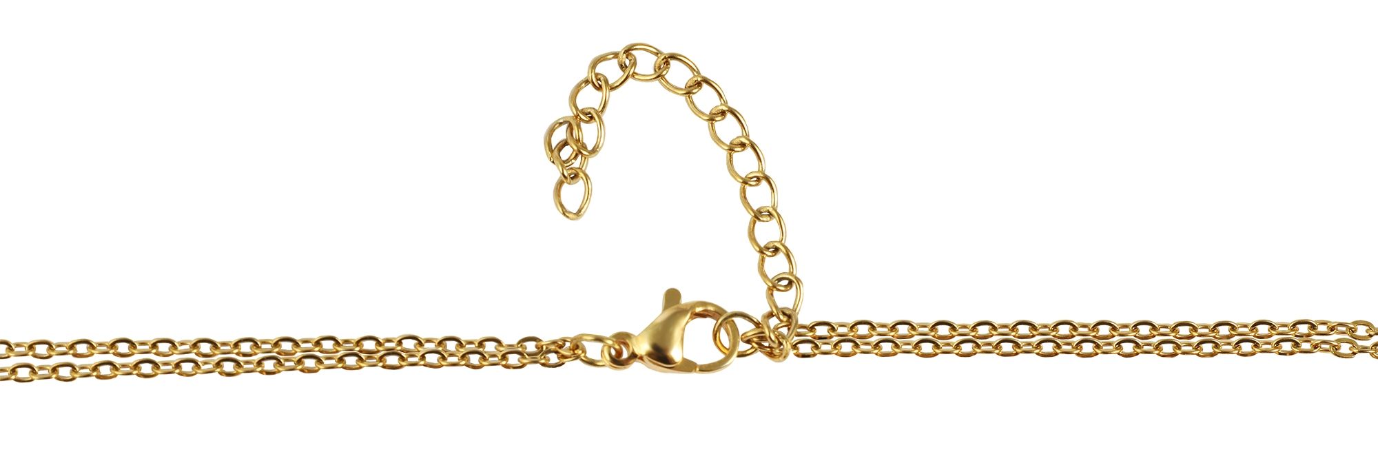 "Ronia" Layering Edelstahlkette, 36cm und 40 + 5cm mit Anhänger, goldfarben