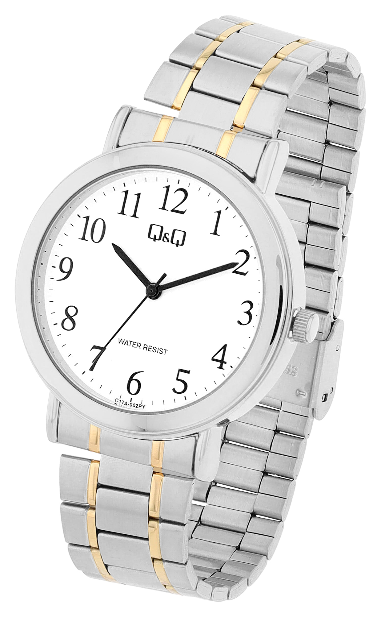 Q&Q Herrenuhr mit Edelstahlband in bicolor, 3 BAR