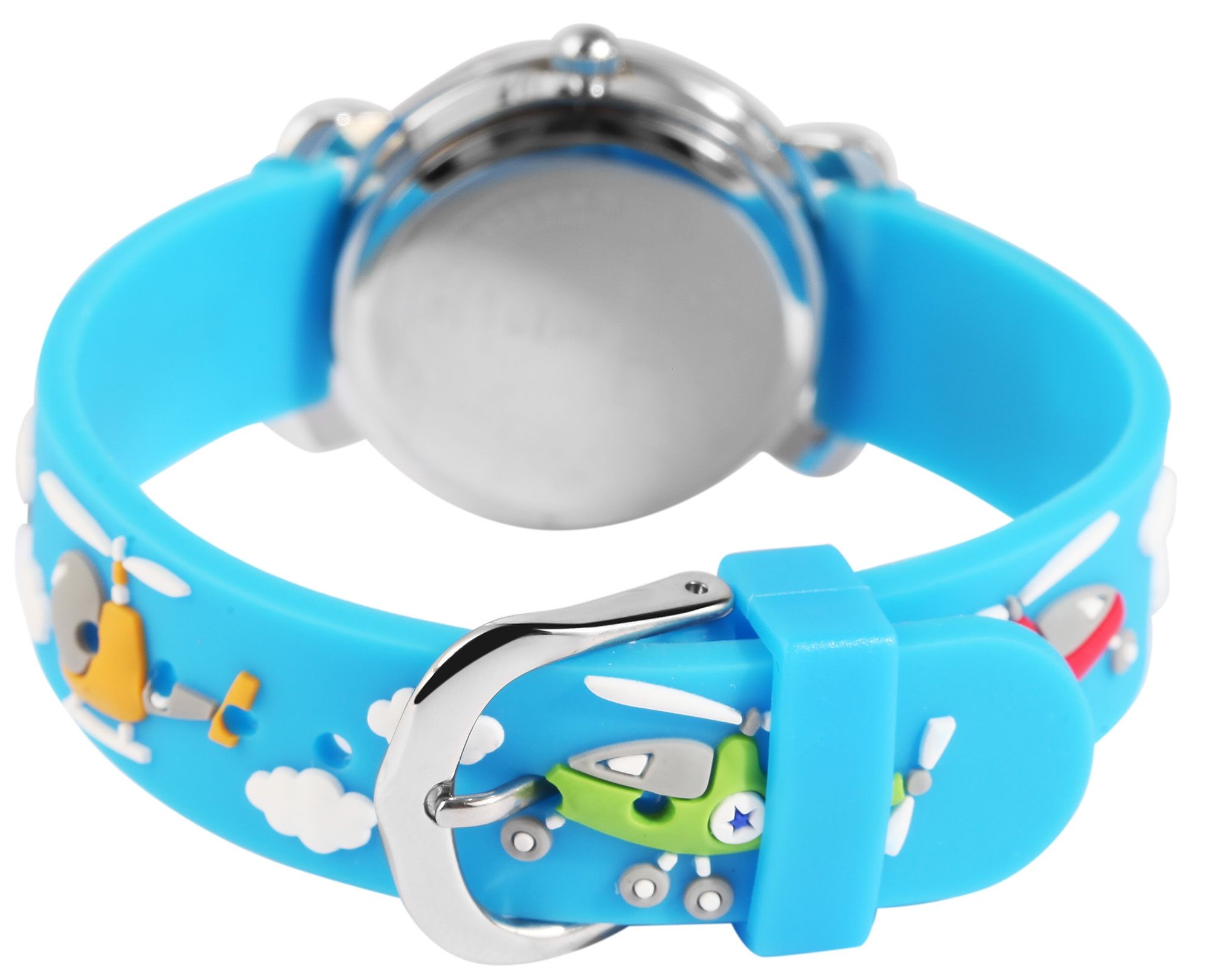 Excellanc Kinderarmbanduhr, Silikonarmband, silberfarben/blau