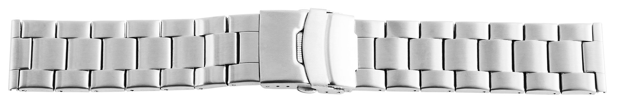 Edelstahl-Uhrenarmband, silberfarben, mattiert, 20 mm