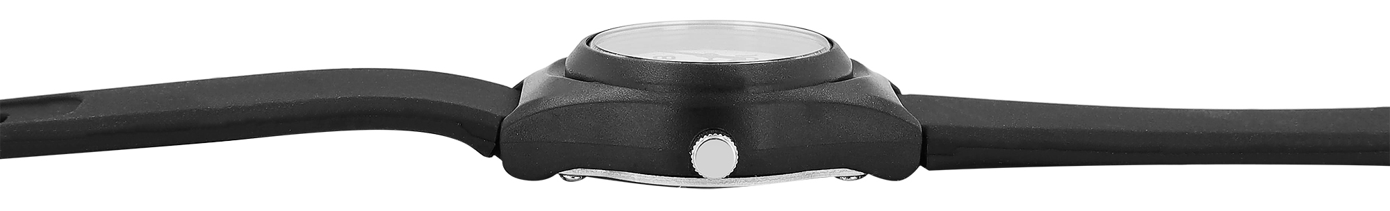 Q&Q Damenuhr mit Silikonarmband, 10 BAR, schwarz