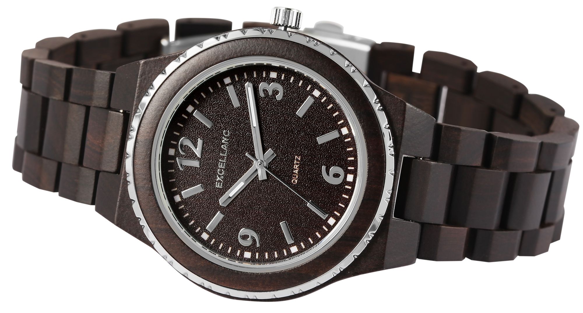 Excellanc Unisexarmbanduhr aus Schwarzholz