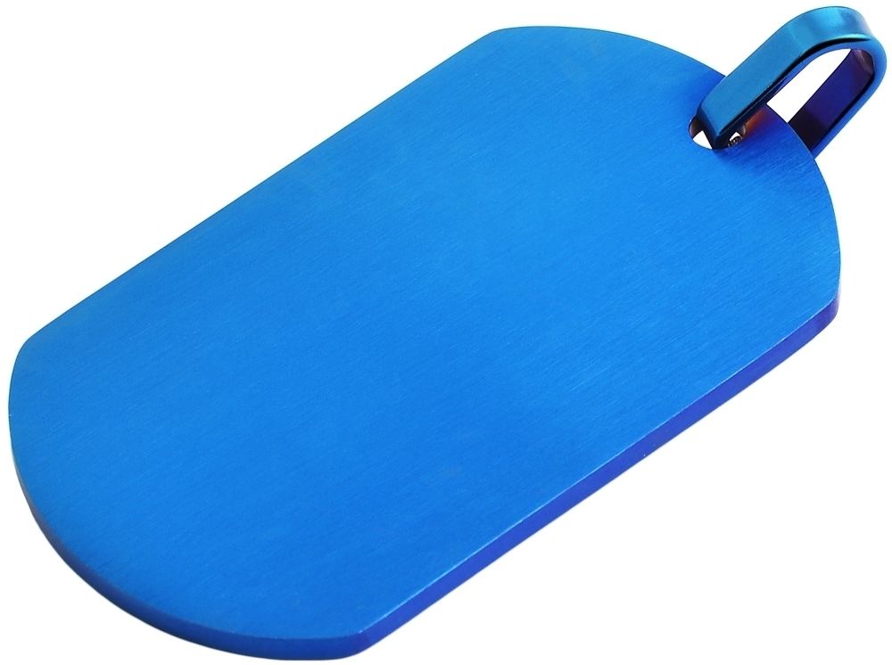 "Gabrio" Edelstahl Akzent Gravuranhänger, blau, matt