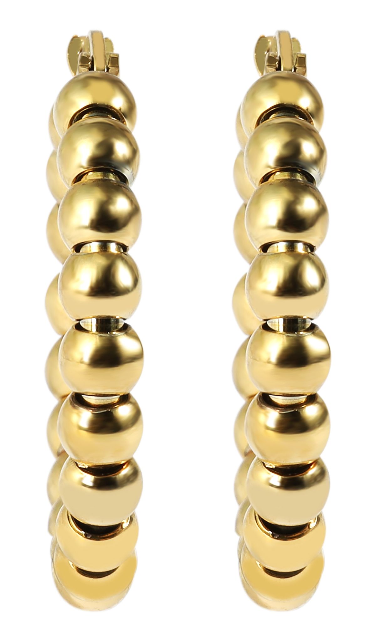 "Korinna" Edelstahl Creolen - Kugel-Design, Ø 20mm/ 4mm, goldfarben