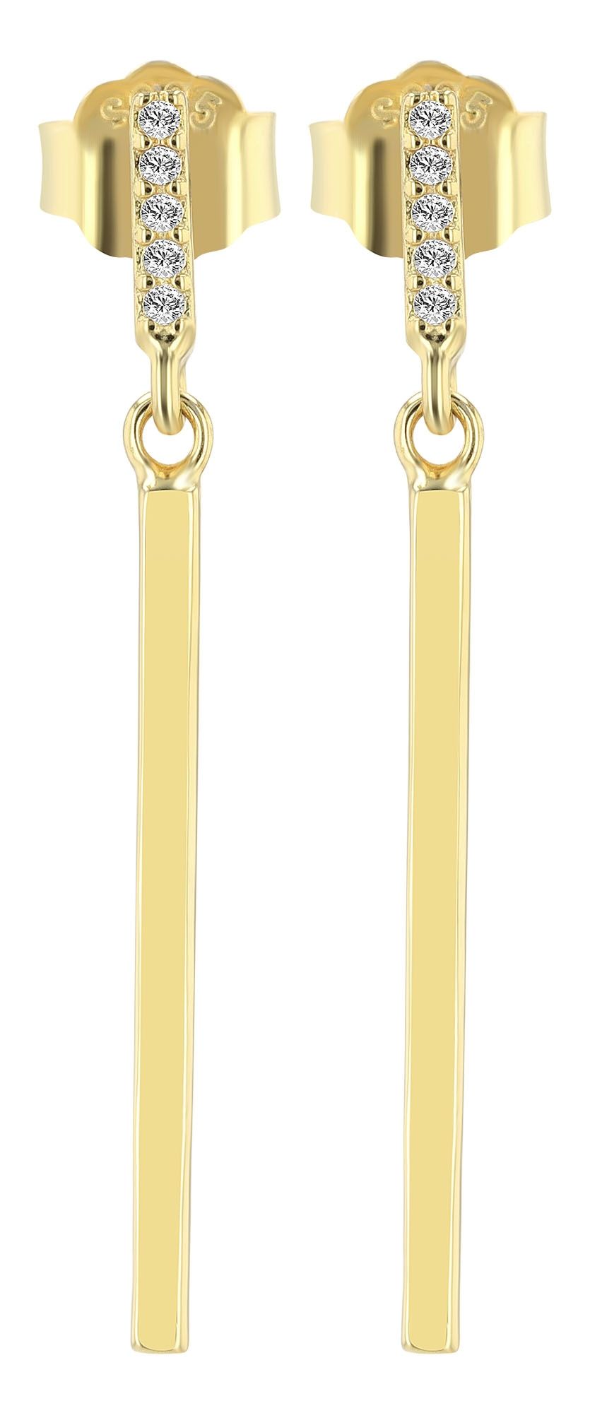 "Marah" - Ohrstecker mit Hänger, 925/- Echt Silber, goldfarben
