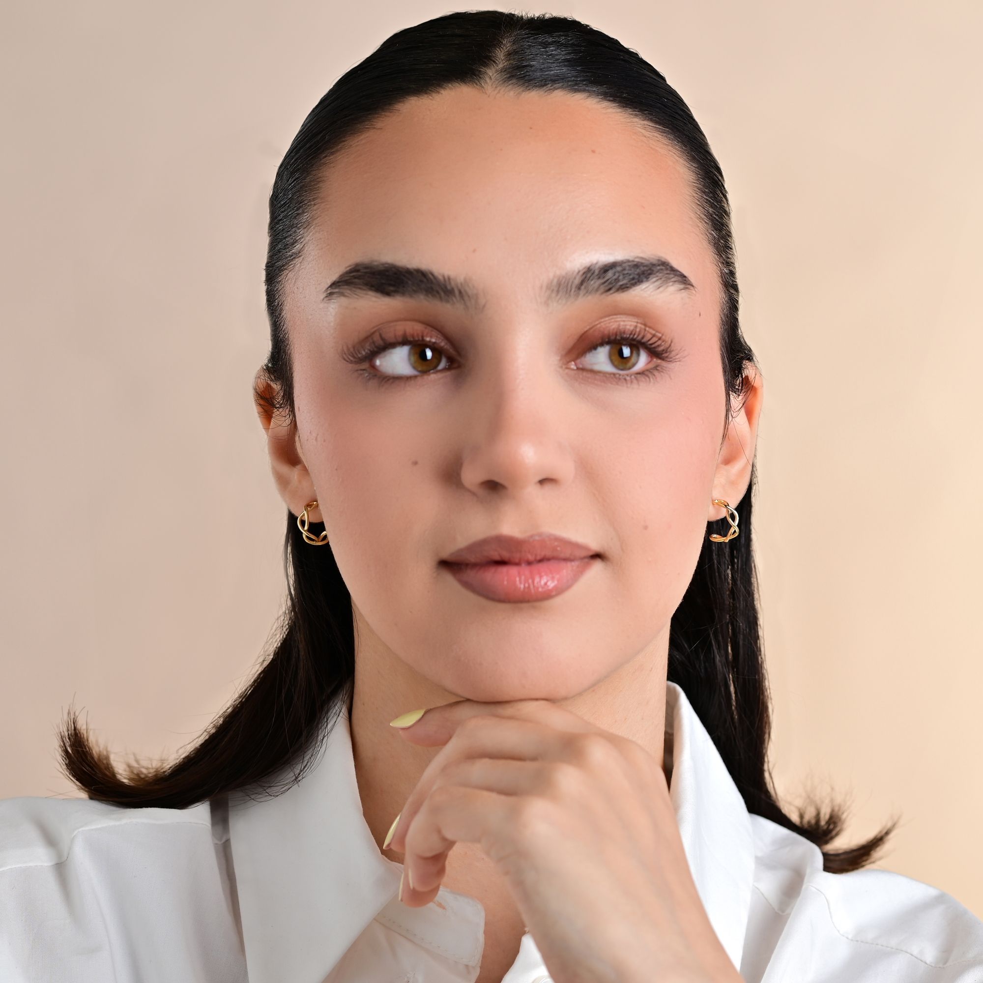 "Giselle" Ohrstecker/ Halbcreole aus 925 Echt Silber, Gold