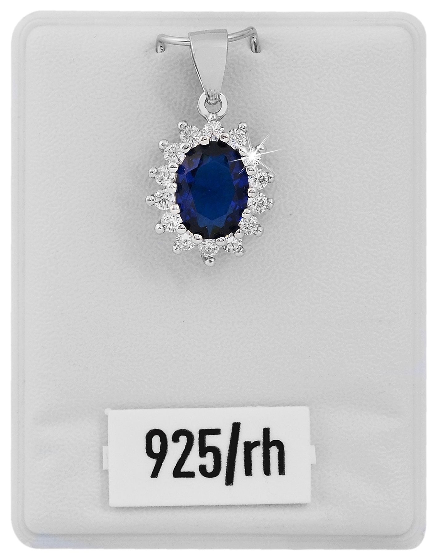 "Diana", 9257- Echt silber Entourage Anhänger, Zirkonia blau/ weiß, rhodinert